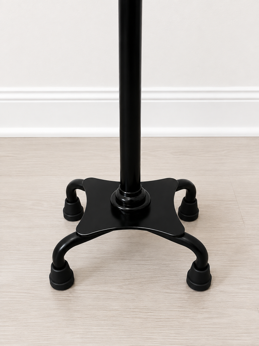 Canes for women/men with secondary handle, folding and adjustable walking stick with 4-pronged base