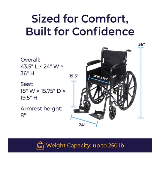 Drive Medical Sport 16” Lightweight Wheelchair