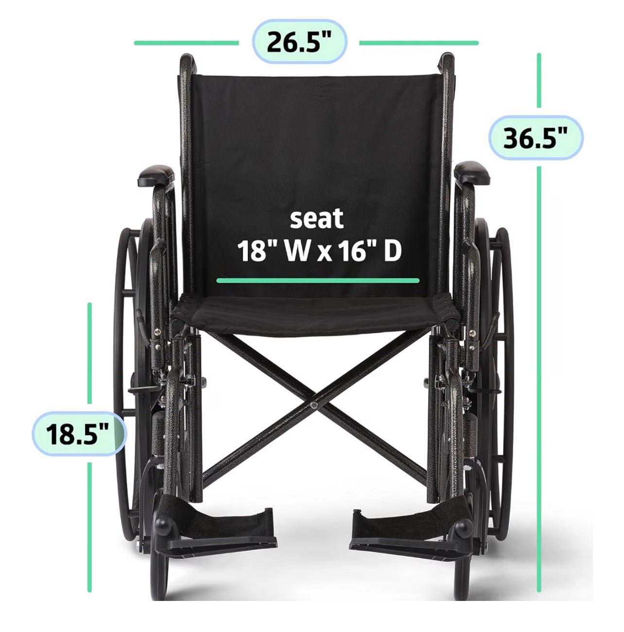 Silla de Ruedas Medline 18” Posa pies Fijos