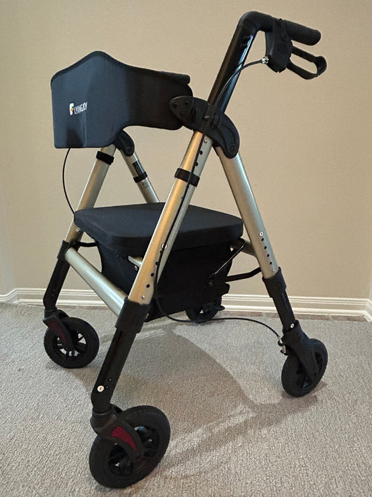 Heavy Duty Rollator Walker with Seat – 450 lb Capacity