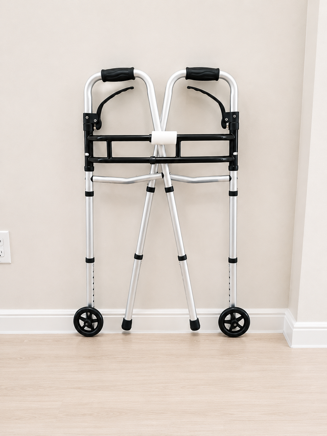 Deluxe Folding Walker with 5” Wheels – Lightweight & Adjustable