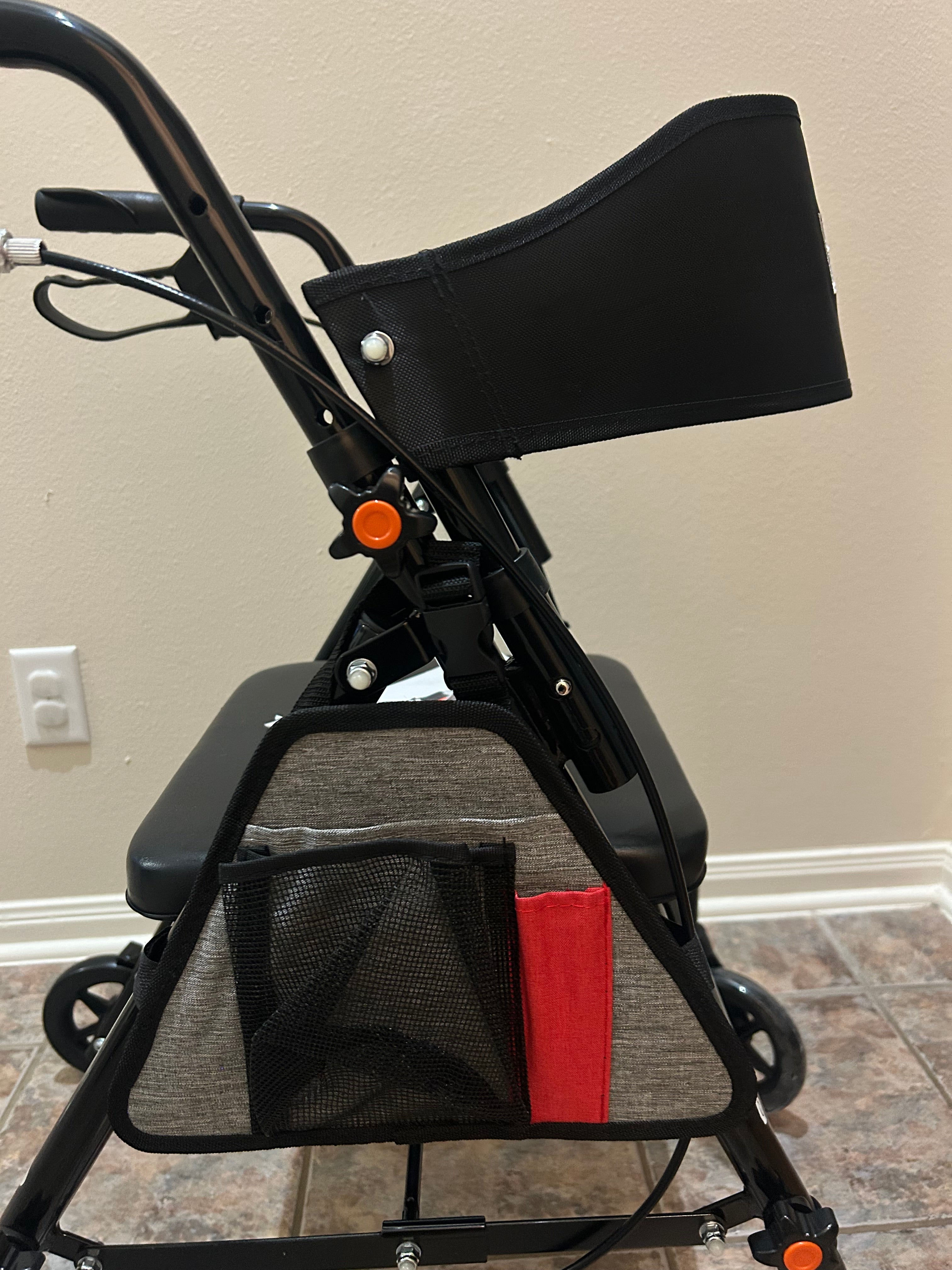 BlessReach Andador plegable ligero con asiento para personas mayores