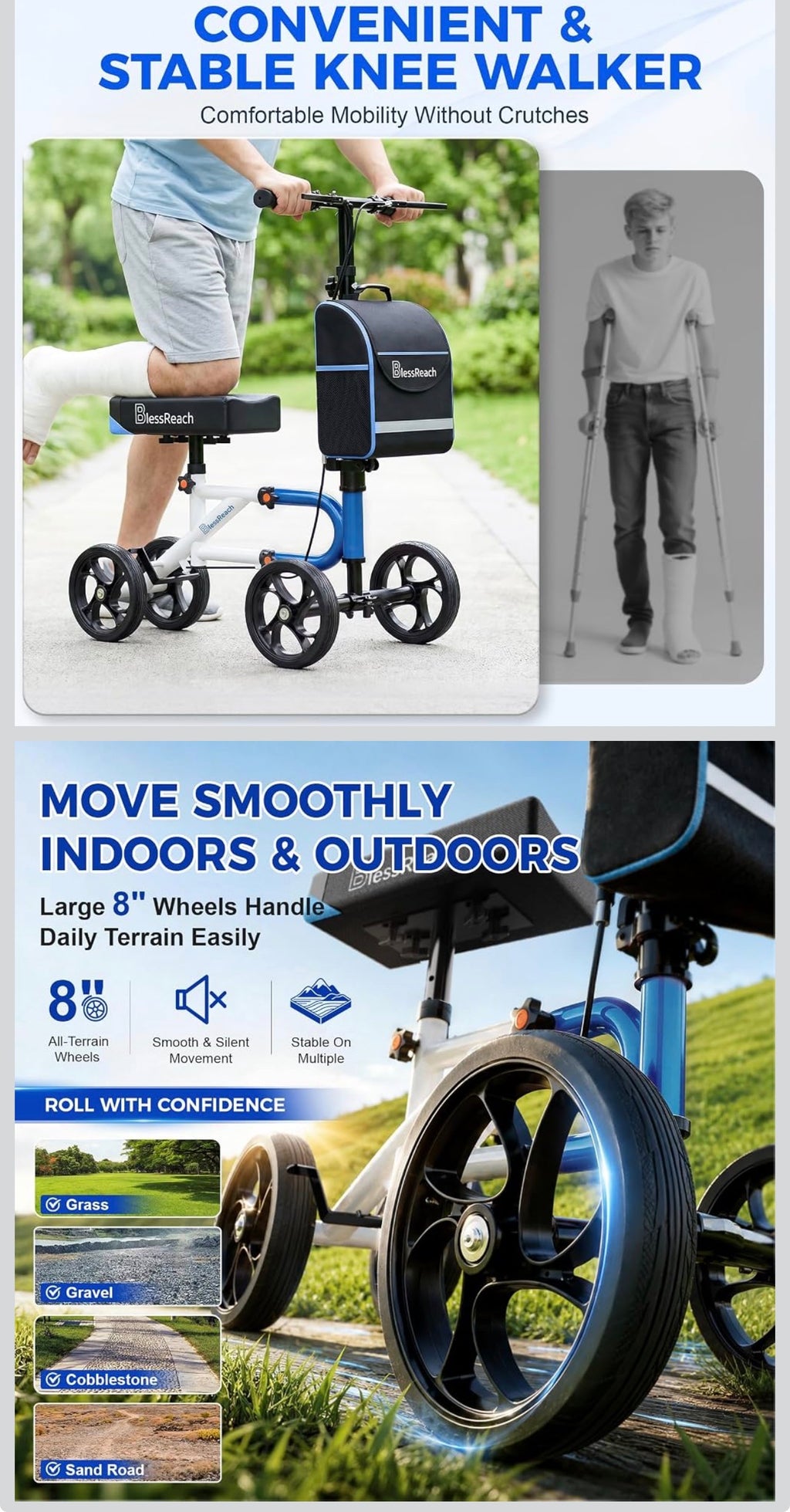 Patinete de rodilla para adultos para cirugía de pies