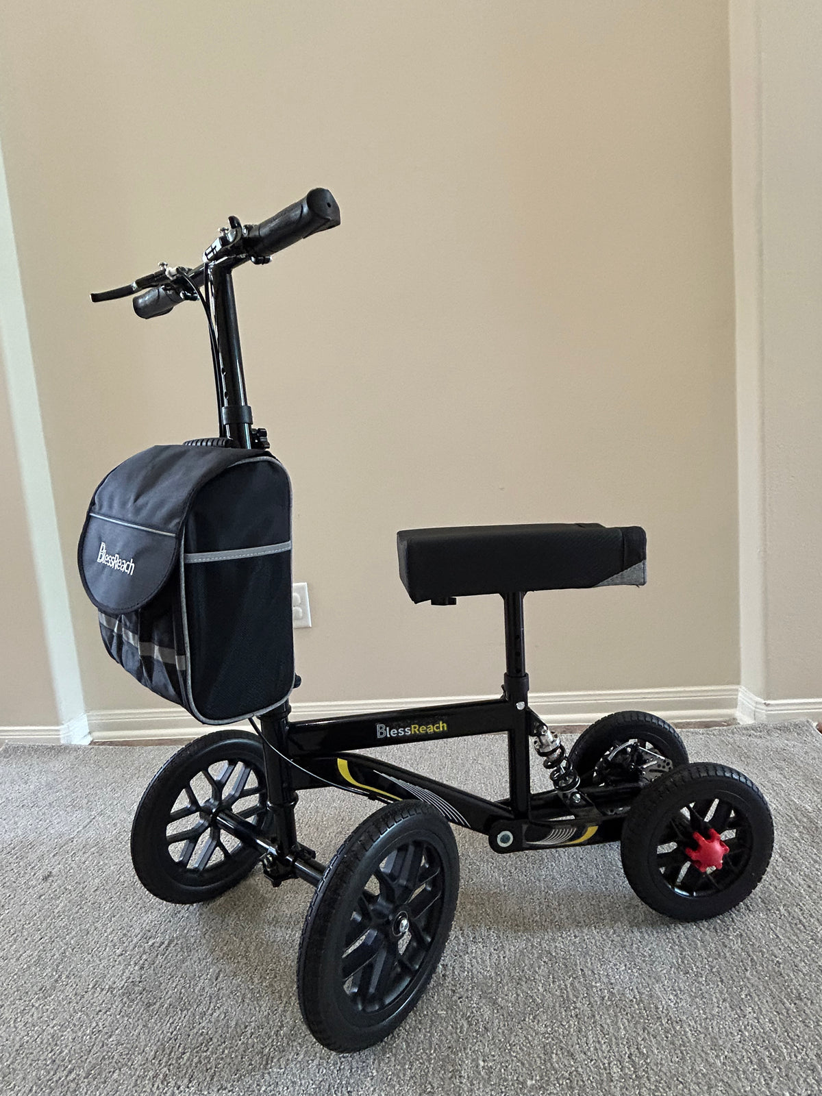 BlessReach All-Terrain Knee Scooter – Adjustable & Foldable
