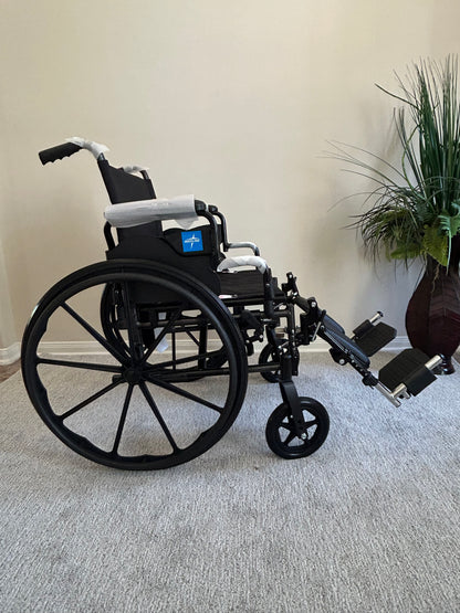 Medline Commode Wheelchair with Swing-Away Back, Desk-Length Arms, and Elevating Leg Rests