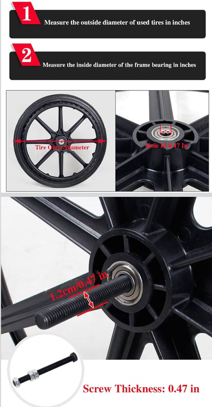 Conjunto de rueda trasera para sillas de ruedas de 16-18-20 pulgadas (1 Par)