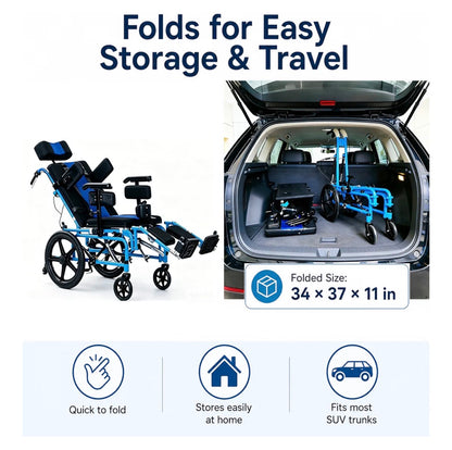 Silla de ruedas pediátrica reclinable