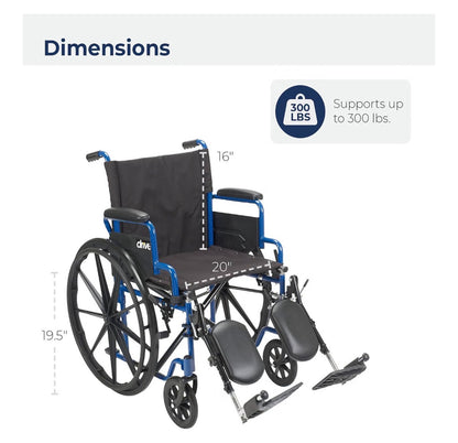 Silla de Ruedas Drive Medical 20” Posa Pies Elevadores