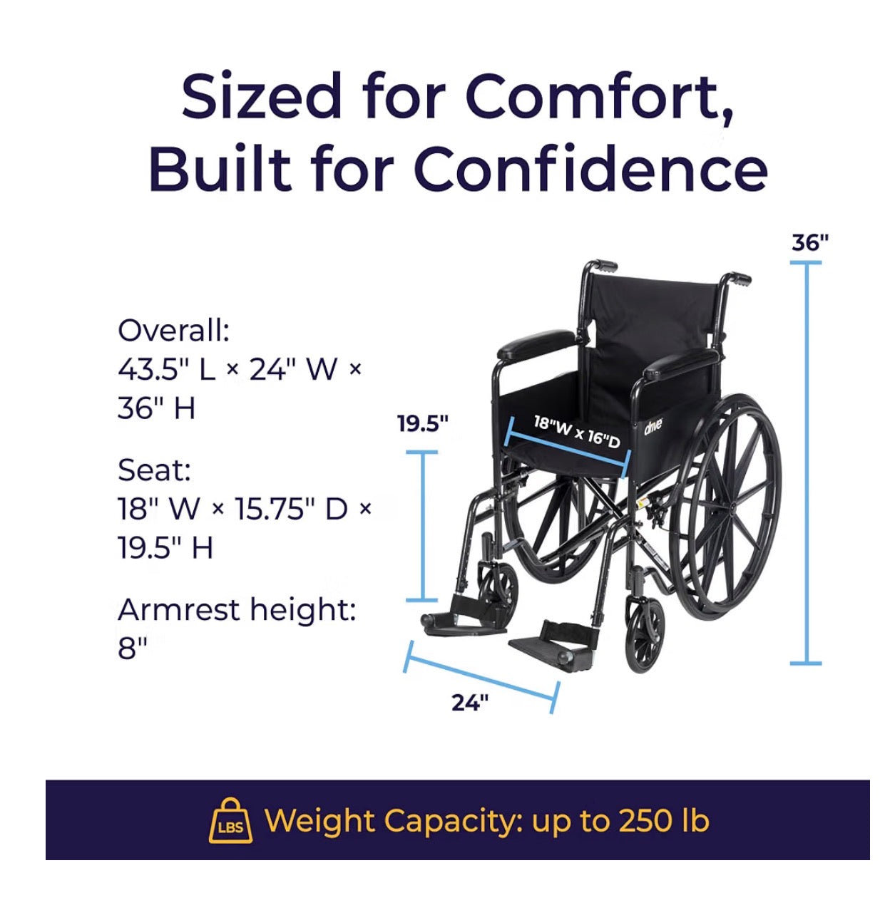 Silla De Ruedas Drive Medical Sport 18”