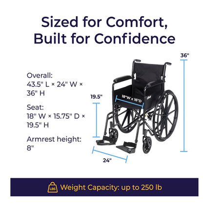 Silla De Ruedas Drive Medical Sport 18”