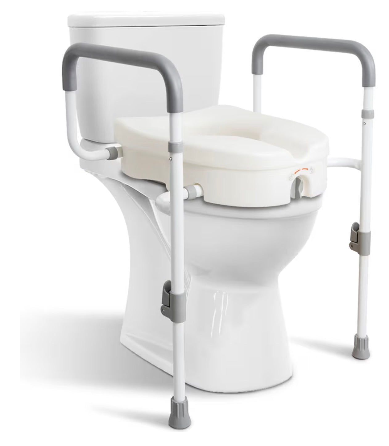 Asiento de inodoro elevado con asas para Adultos Mayores