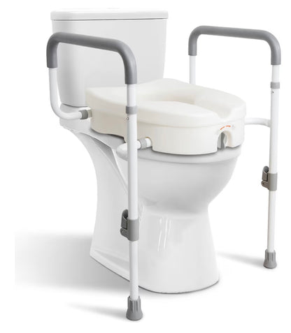 Asiento de inodoro elevado con asas para Adultos Mayores