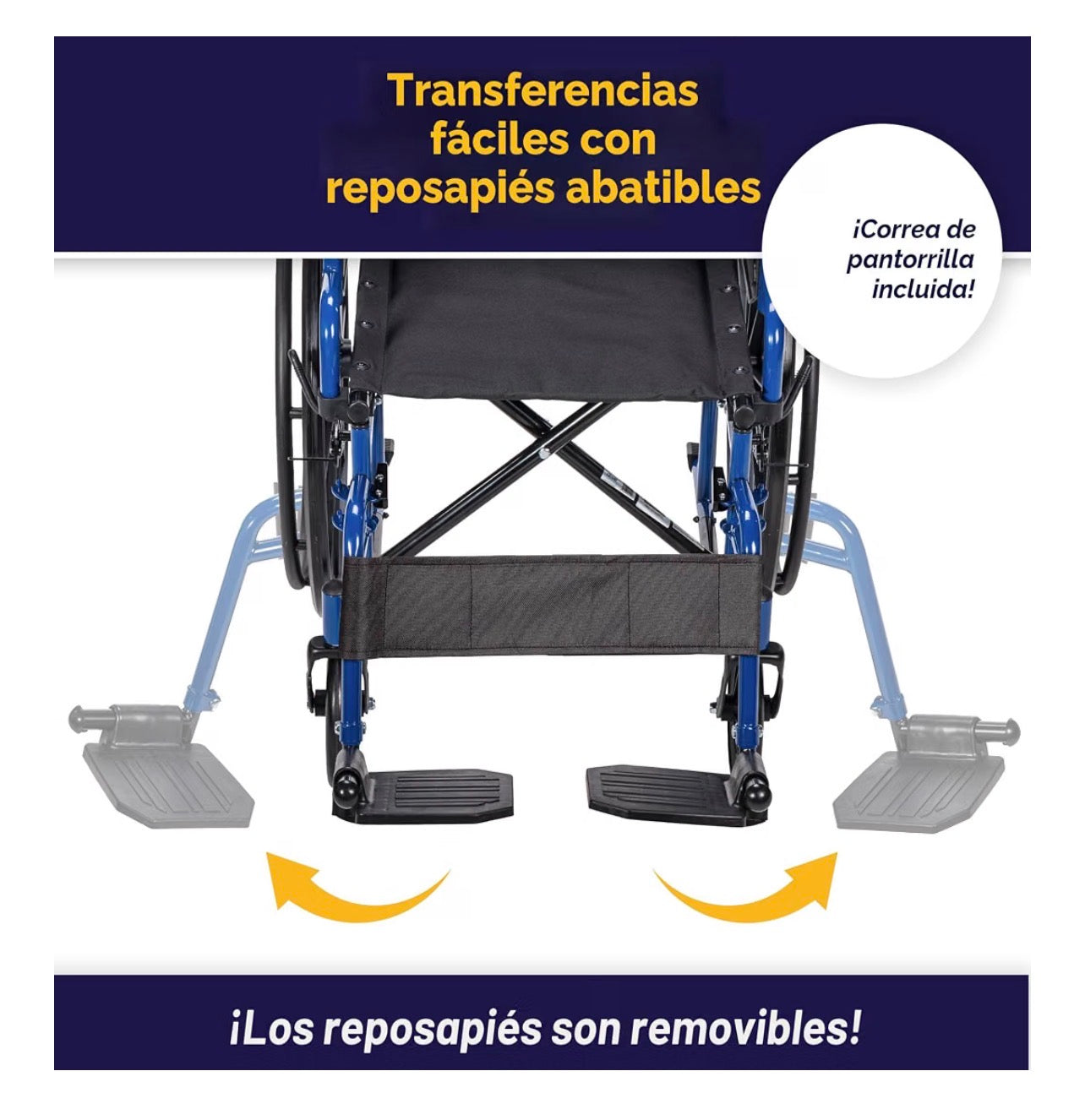Silla de Ruedas Drive Medical 20” Posa Pies Fijos