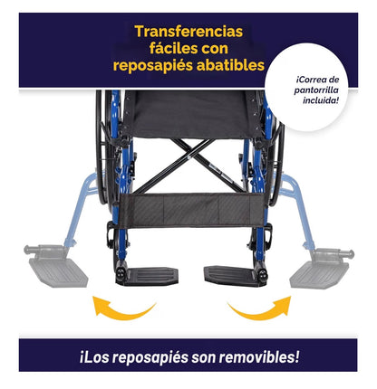 Silla de Ruedas Drive Medical 20” Posa Pies Fijos
