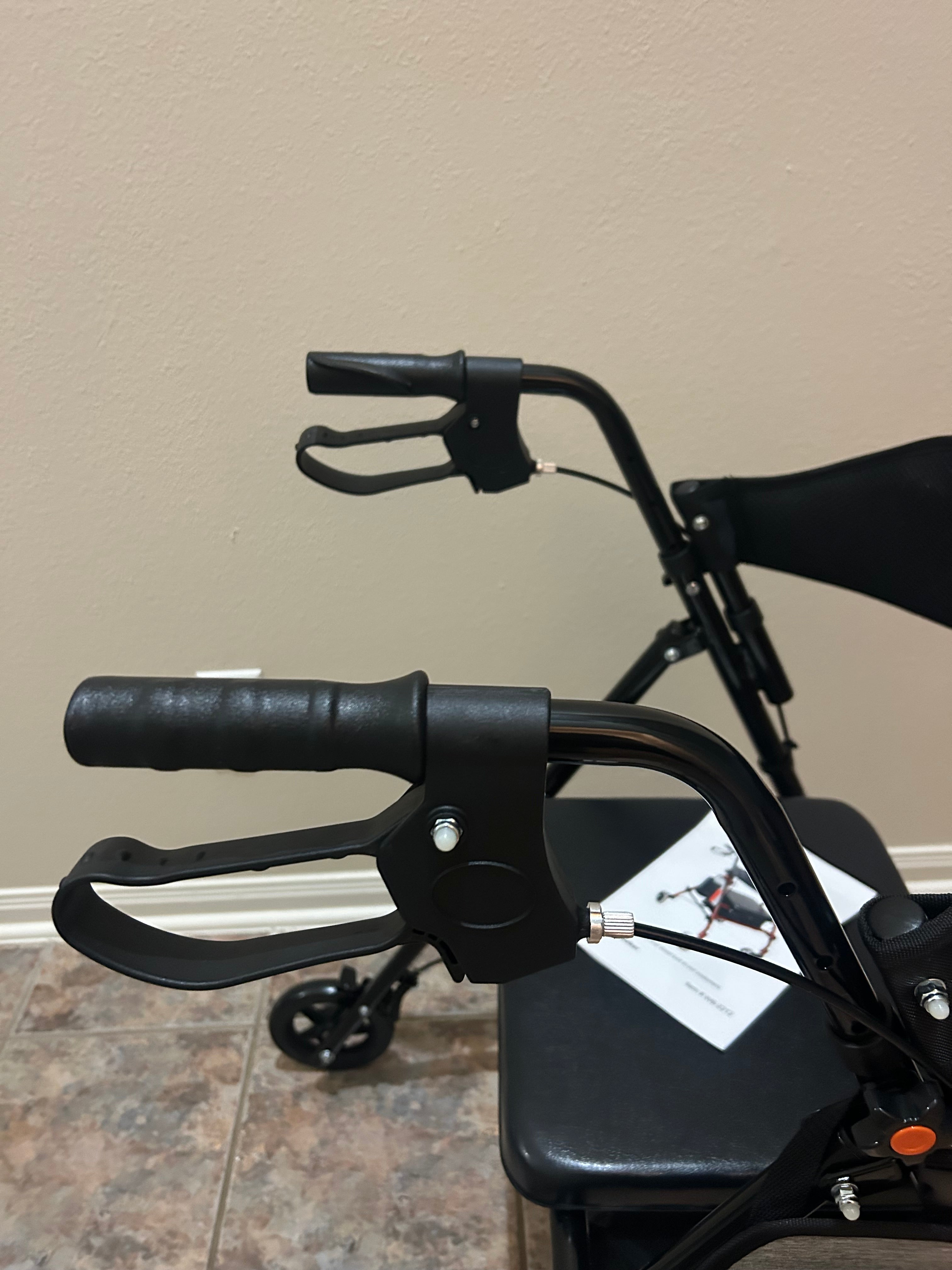 BlessReach Andador plegable ligero con asiento para personas mayores