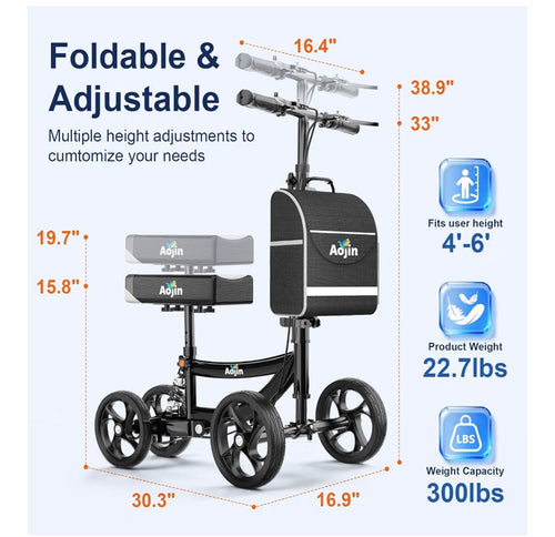 Aojin - Patinete de rodilla para adultos para lesiones en los pies