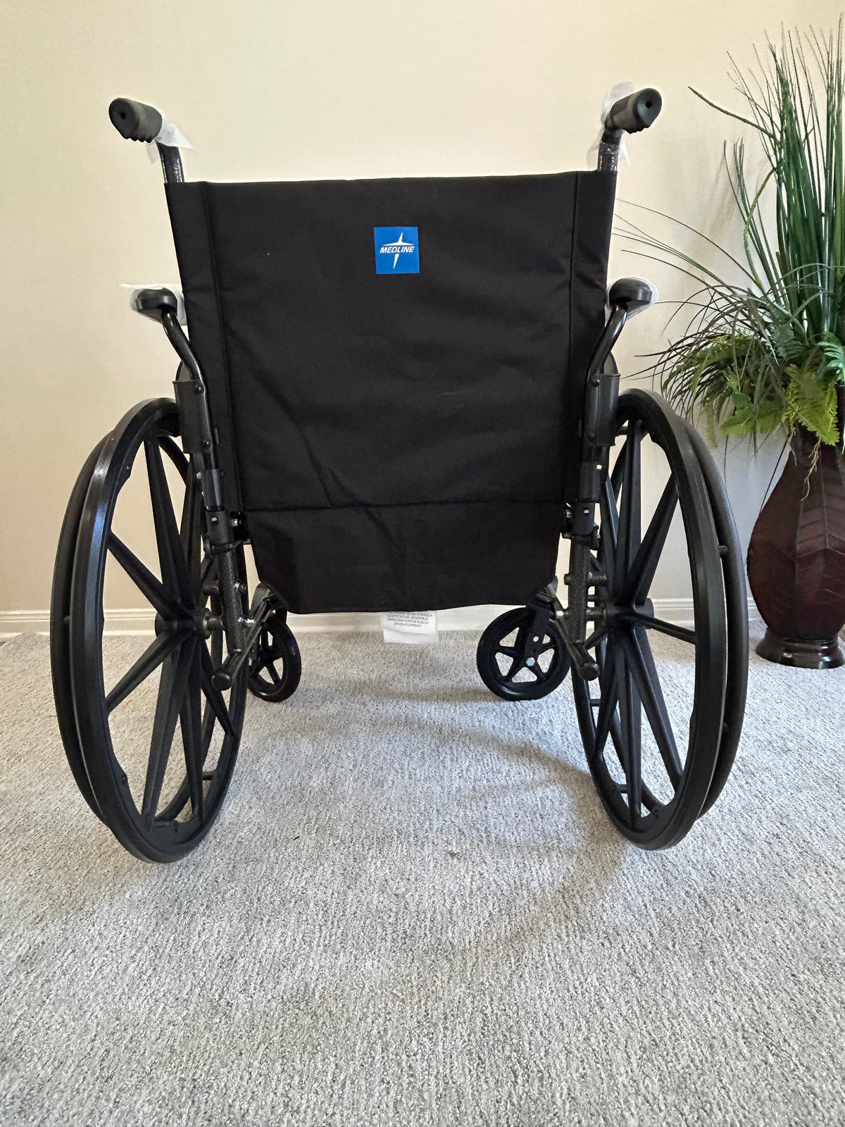 Medline Commode Wheelchair with Swing-Away Back, Desk-Length Arms, and Elevating Leg Rests