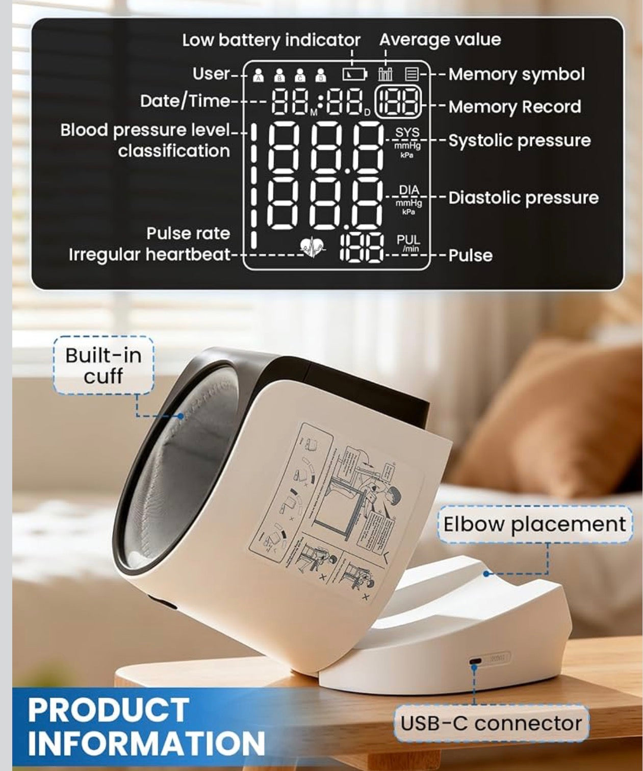 Monitor automático de presión arterial para uso doméstico