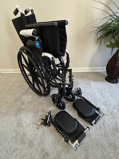 Medline Commode Wheelchair with Swing-Away Back, Desk-Length Arms, and Elevating Leg Rests