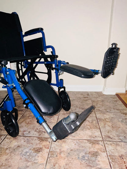 Drive Medical Blue Streak 18” Wheelchair with Elevating Leg Rests