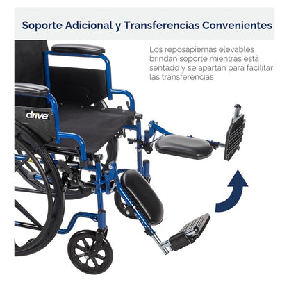 Silla de Ruedas Drive Medical 20” Posa Pies Elevadores
