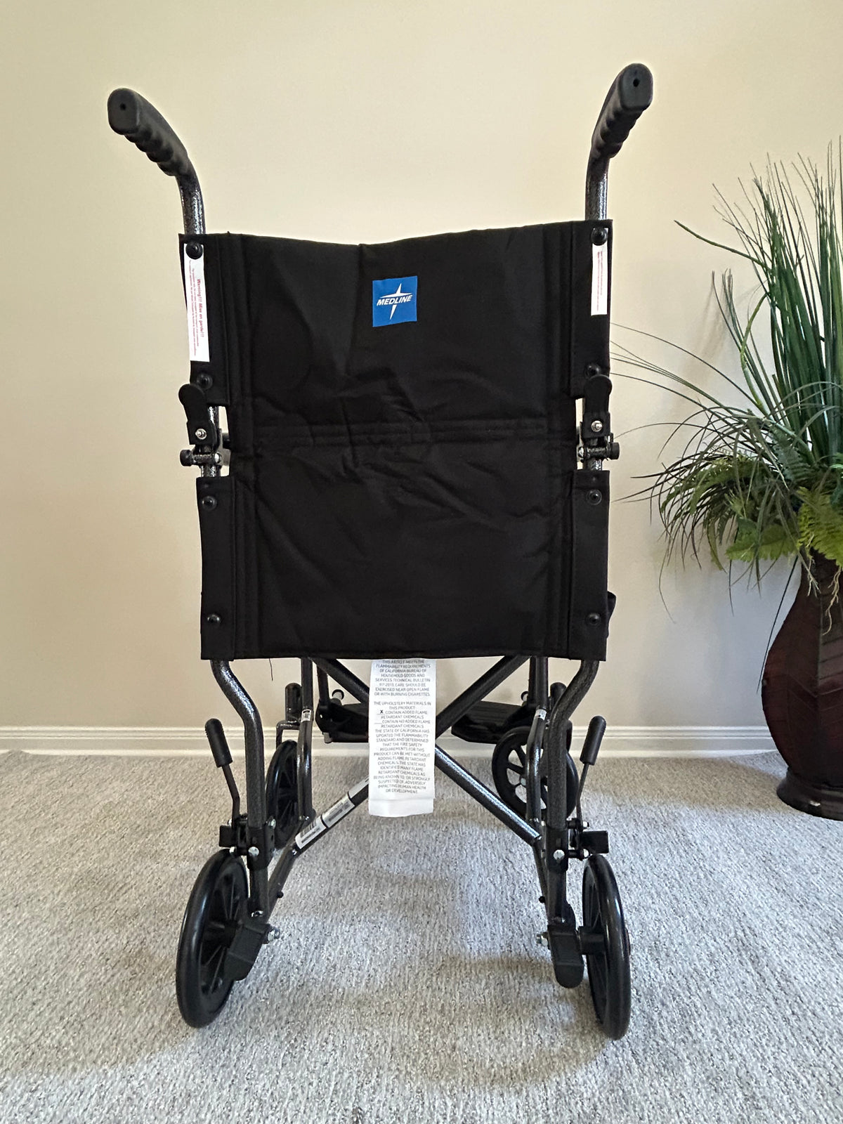 Transport Chair Medline SEMI NEW 19”