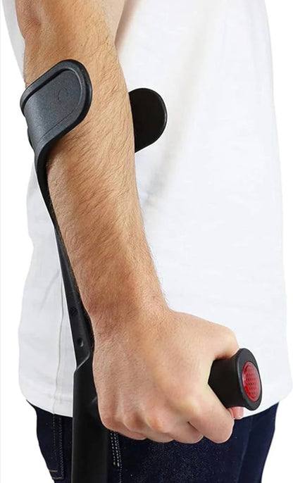 Mobility Muletas para antebrazo para adultos (2 unidades) puño abierto, altura ajustable, aluminio, muletas ligeras para codo, fabricadas en Europa