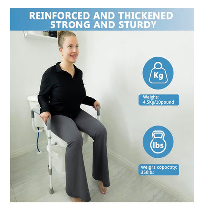 Asiento de inodoro elevado con asas para Adultos Mayores