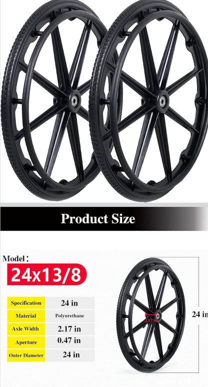 Conjunto de rueda trasera para sillas de ruedas de 16-18-20 pulgadas (1 Par)