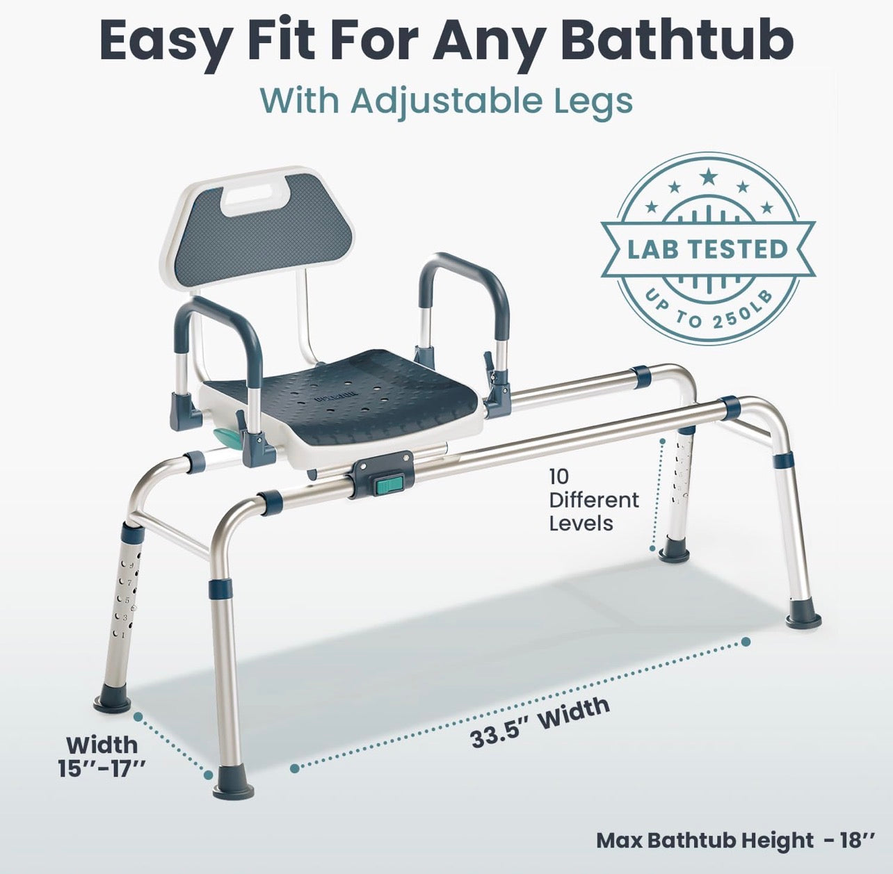 Silla de ducha deslizante con asiento giratorio