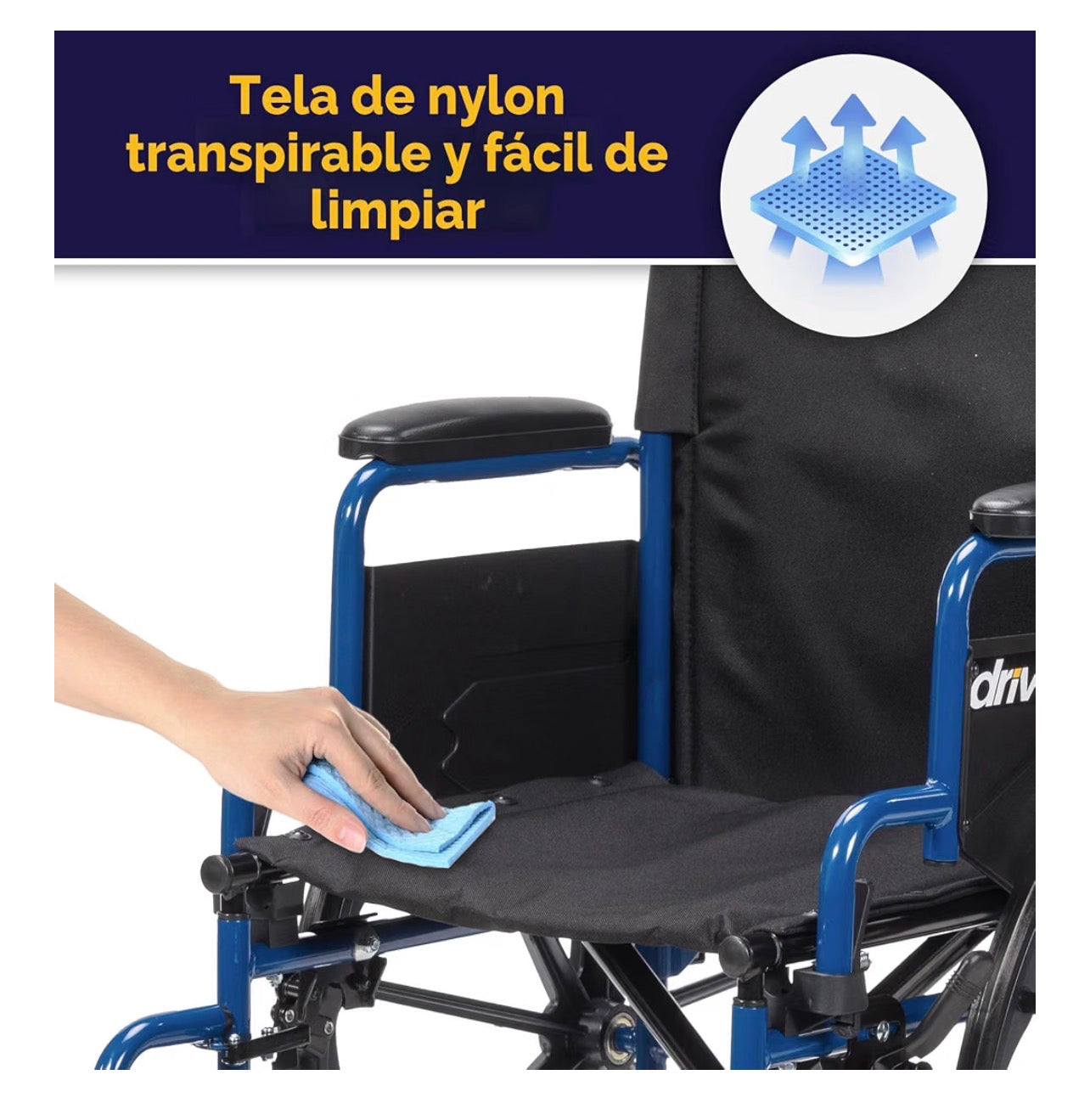 Silla de Ruedas Drive Medical 20” Posa Pies Fijos