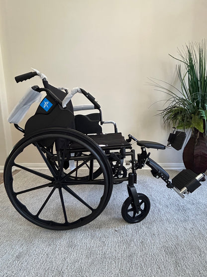Medline Commode Wheelchair with Swing-Away Back, Desk-Length Arms, and Elevating Leg Rests