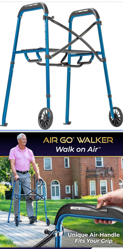Air-Go - Andador plegable con asiento, capacidad de 300 libras