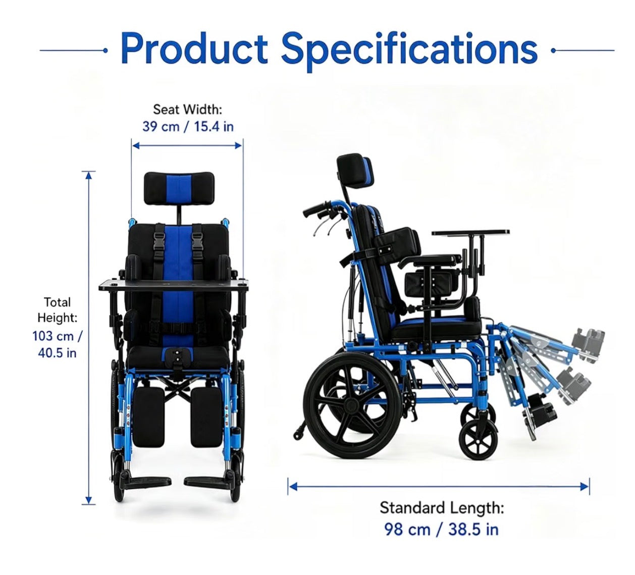 Silla de ruedas pediátrica reclinable