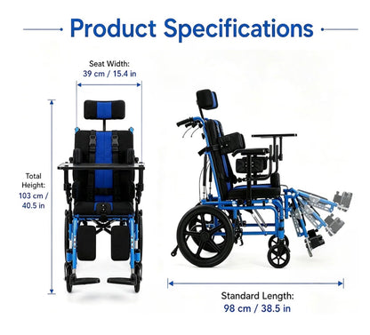 Silla de ruedas pediátrica reclinable