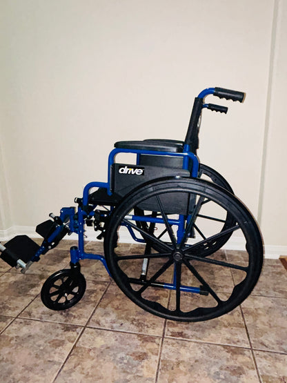 Drive Medical Blue Streak 18” Wheelchair with Elevating Leg Rests