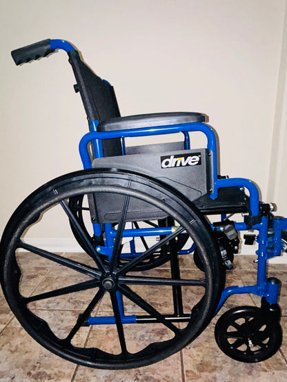 Drive Medical Blue Streak 18” Wheelchair with Elevating Leg Rests