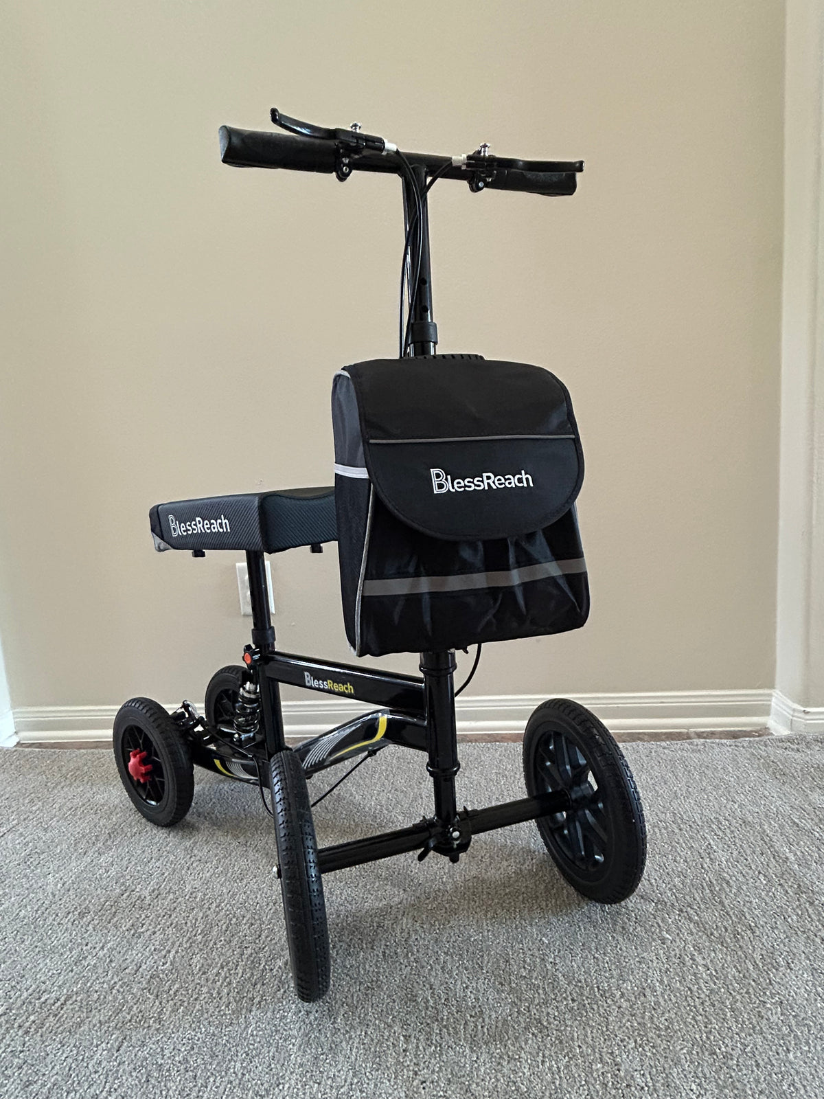 BlessReach All-Terrain Knee Scooter – Adjustable & Foldable