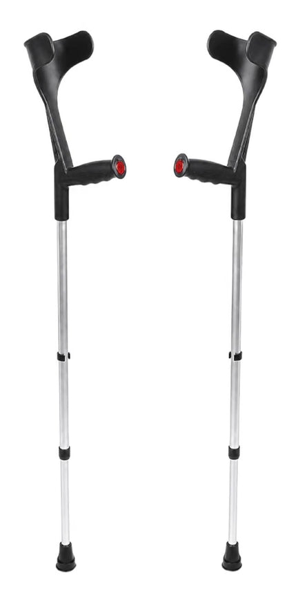 Mobility Muletas para antebrazo para adultos (2 unidades) puño abierto, altura ajustable, aluminio, muletas ligeras para codo, fabricadas en Europa