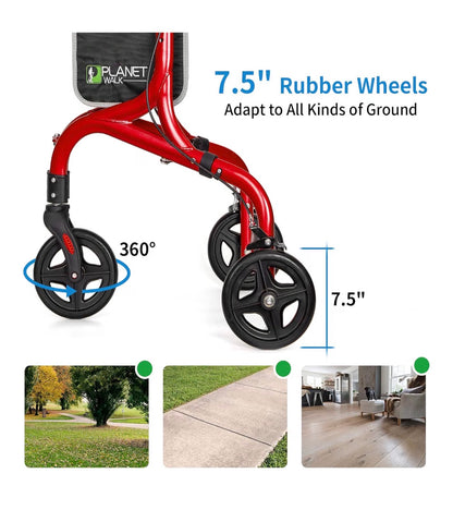 Planet Walk 3-Wheel Rollator with Storage Bag
