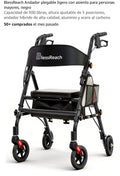 BlessReach Andador plegable ligero con asiento para personas mayores