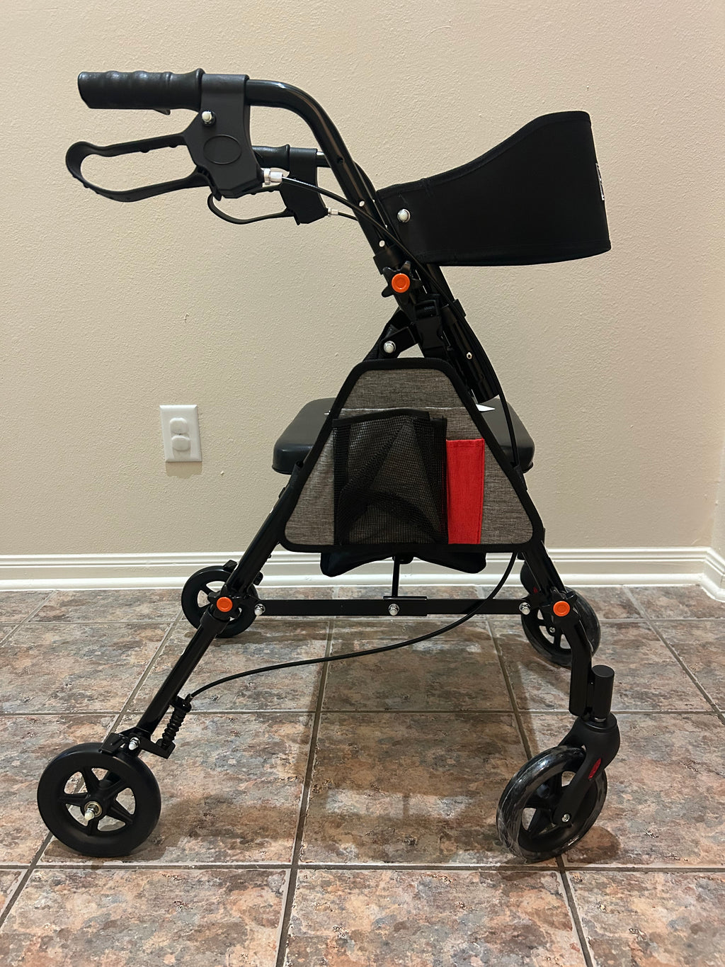 BlessReach Andador plegable ligero con asiento para personas mayores