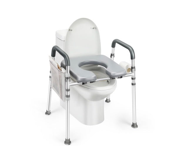 Asiento de inodoro elevado con asas, altura y ancho ajustables
500lb