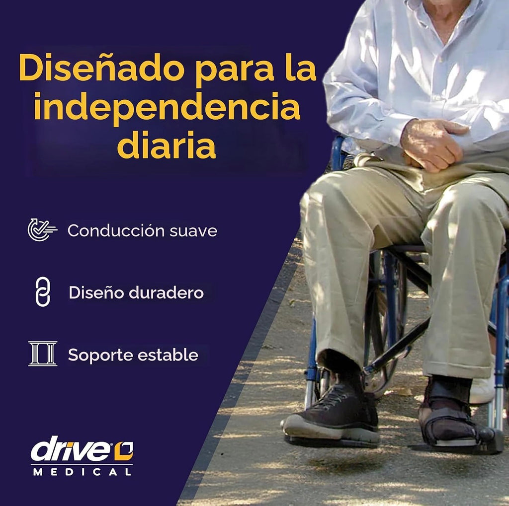 Silla de ruedas azul con brazos desmontables de escritorio de Drive Medical