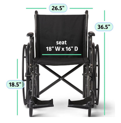 Silla de Ruedas Medline 18” Posa pies Fijos