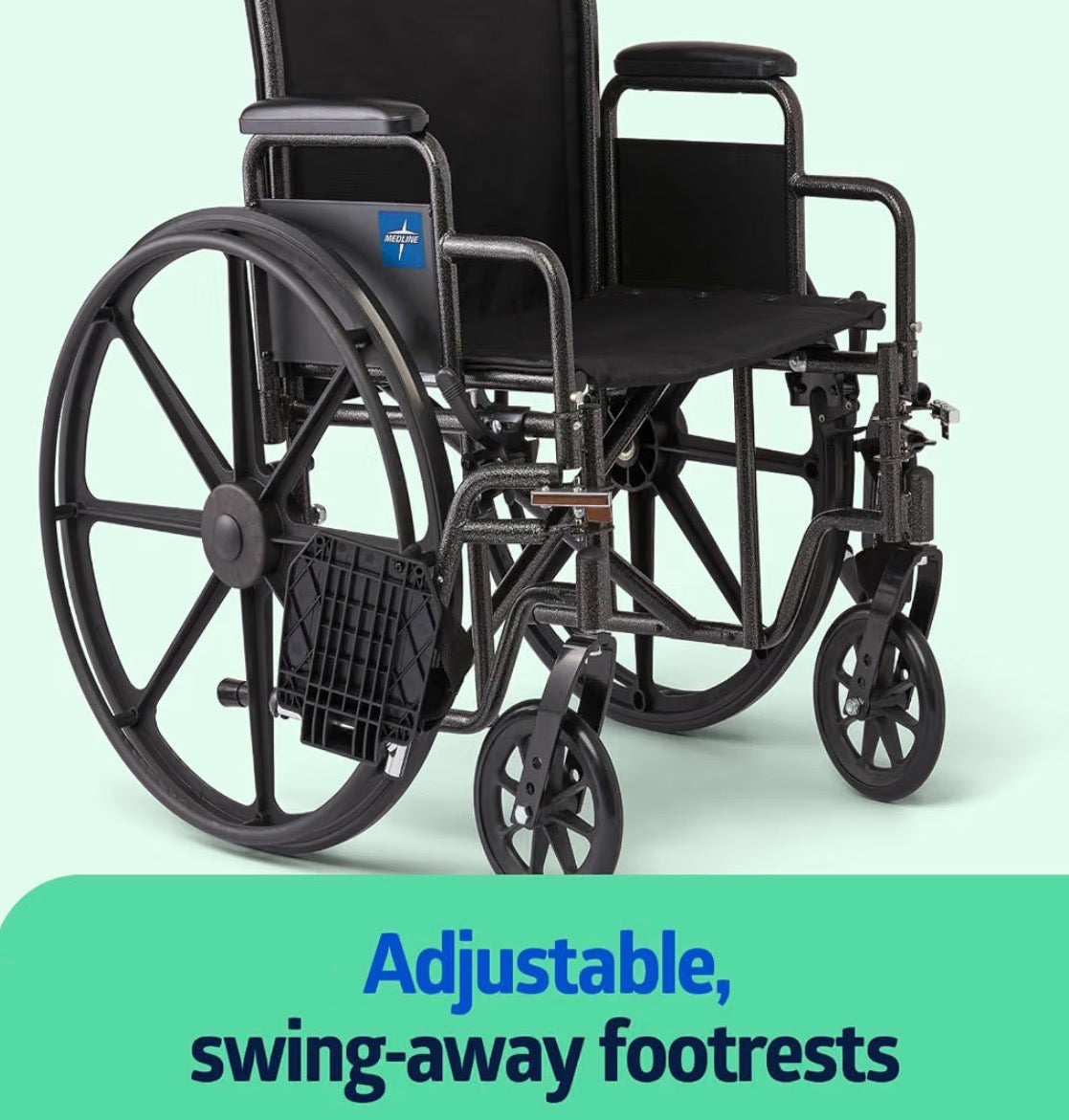 Medline Silla de ruedas plegable 16 pulgadas
