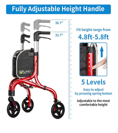 Planet Walk 3-Wheel Rollator with Storage Bag