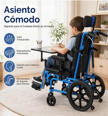 Silla de ruedas pediátrica reclinable
