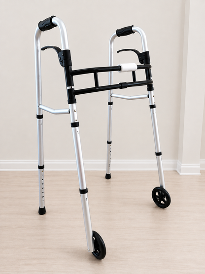 Deluxe Folding Walker with 5” Wheels – Lightweight & Adjustable