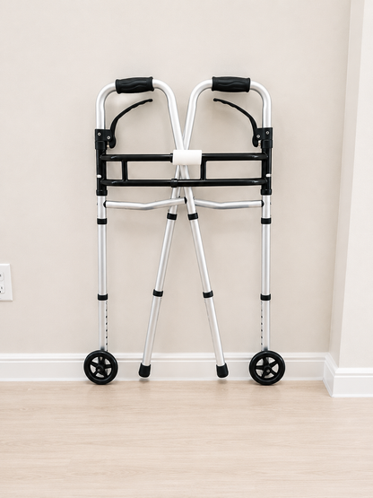 Deluxe Folding Walker with 5” Wheels – Lightweight & Adjustable